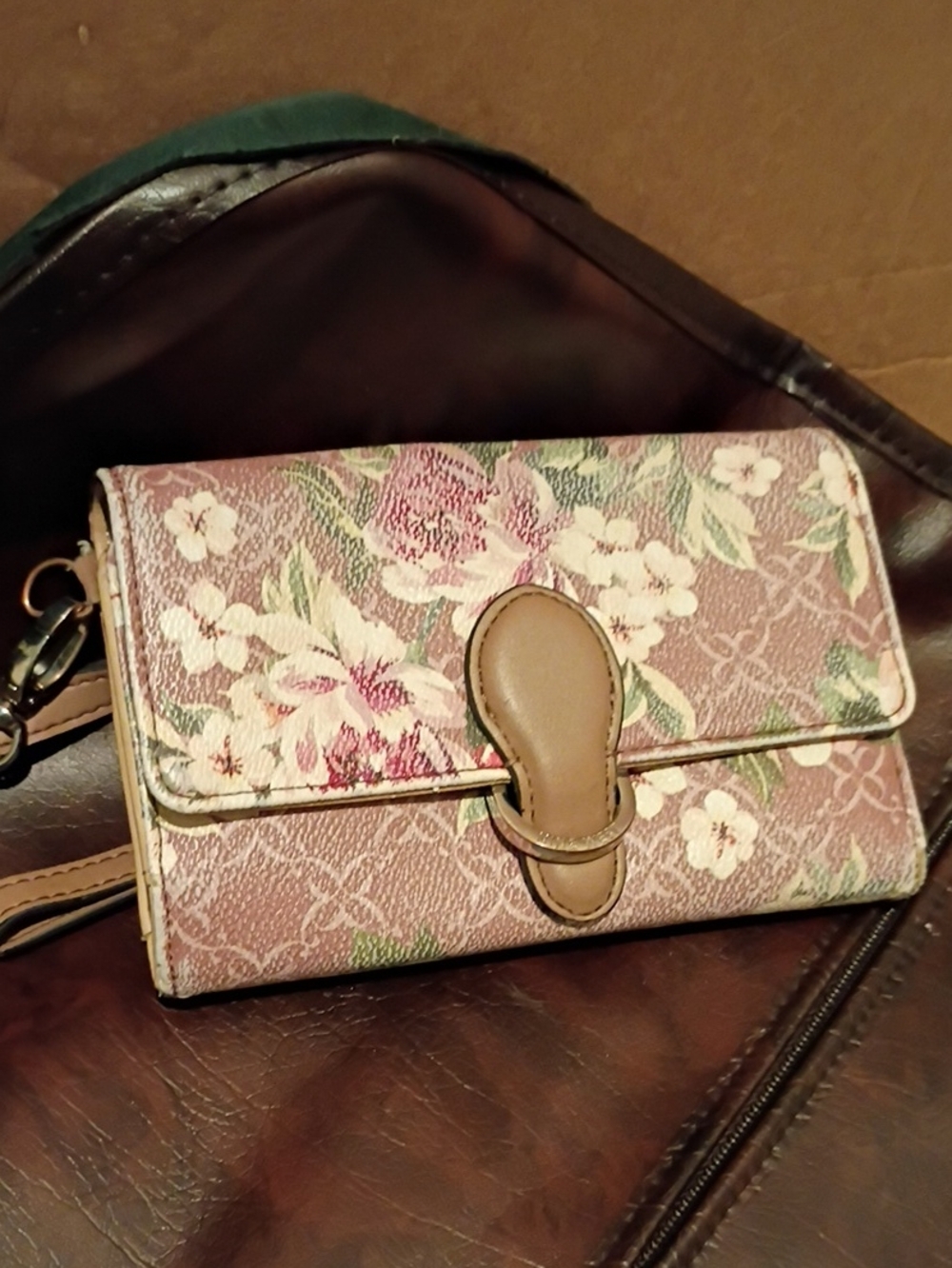 Floral Convertible Crossbody Wallet - Pink Floral